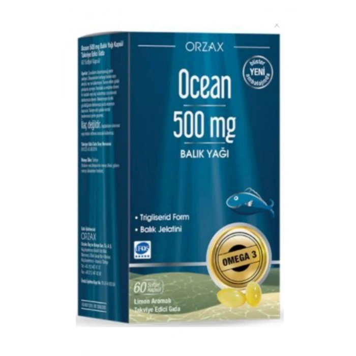 Ocean Omega 3 Balık Yağı 500 mg 60 Kapsül
