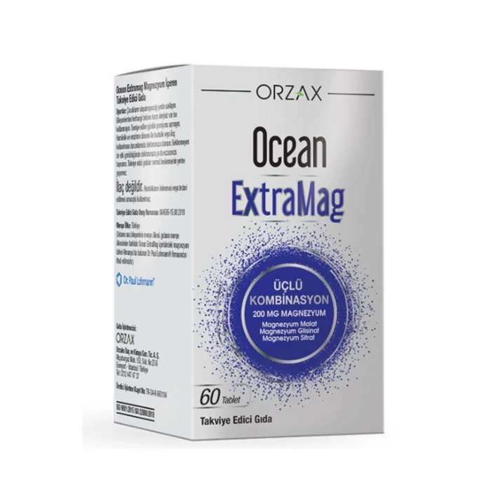 Orzax Ocean ExtraMag Üçlü Magnezyum Kombinasyonu 60 Tablet