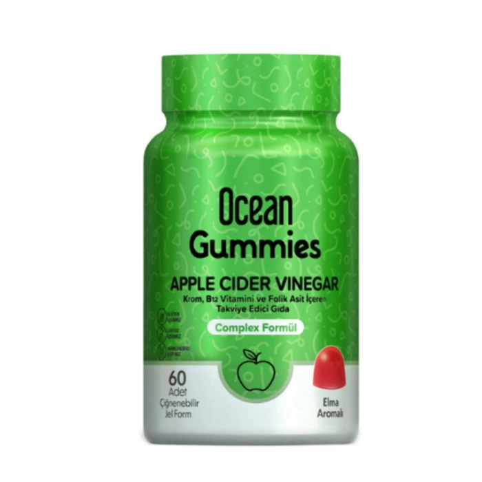 Orzax Ocean Gummies Apple Cider Vinegar Takviye Edici Gıda 60 Adet Çiğnenebilir Form