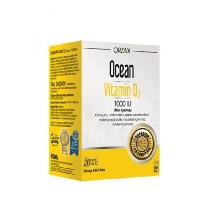 Orzax Ocean Vitamin D3 1000 IU Sprey 20ml