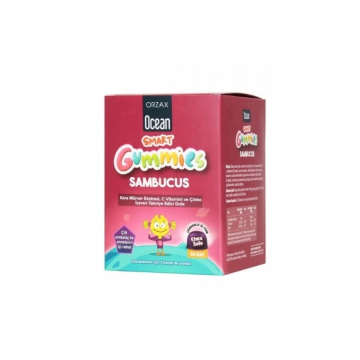 Orzax Smart Gummies Sambucus Takviye Edici Gıda 64 Adet