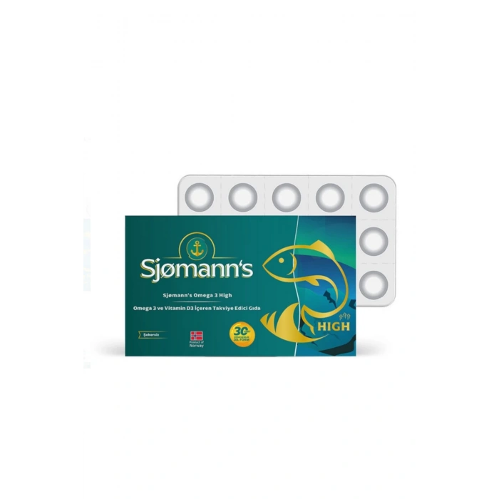 Sjomann’s Omega 3 ve Vitamin D3 İçeren Takviye Edici Gıda 30 Adet Çiğnenebilir Jel Form
