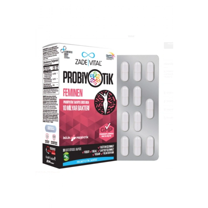 Zade Vital Feminen Probiyotik Takviye Edici Gıda 30 Kapsül