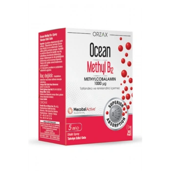 Orzax Ocean 1000 mg Methyl Cobalamin B12 Sprey 5 ml
