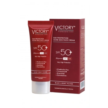 Victory SPF50+ Yüz Güneş Kremi Akne Karşıtı Mavi Işık Filtreli 50 ML