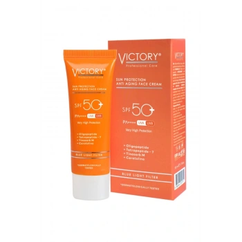 Victory SPF50+ Yüz Güneş Kremi Yaşlanma Karşıtı Mavi Işık Filtreli 50 ML