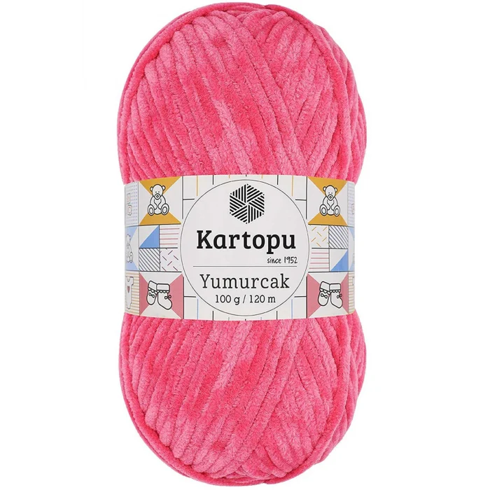 1 Adet Yumurcak Kadife El Örgü İpi Pembe K798