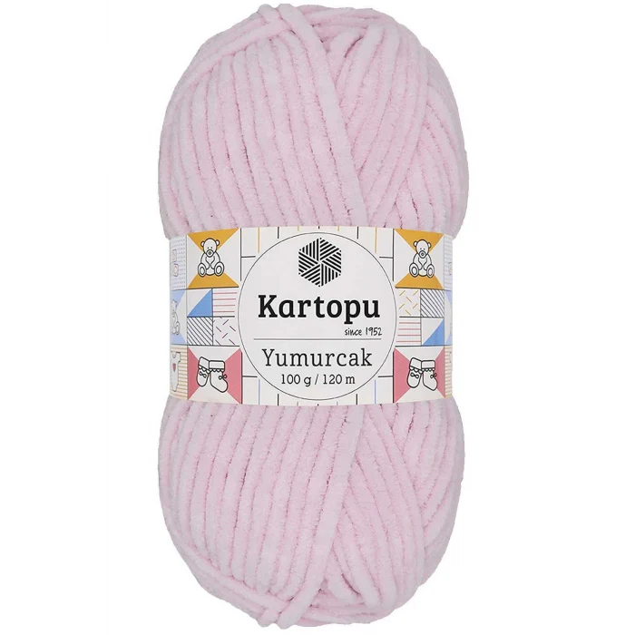 1 Adet Yumurcak Kadife El Örgü İpi Toz Pembe K1562