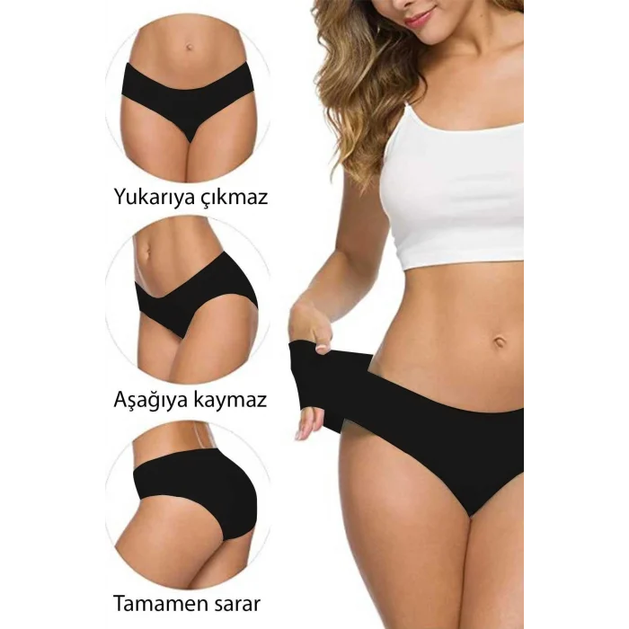 2 Adet Kadın Dikişsiz Lazer Kesim Esnek İz yapmayan Külot S4