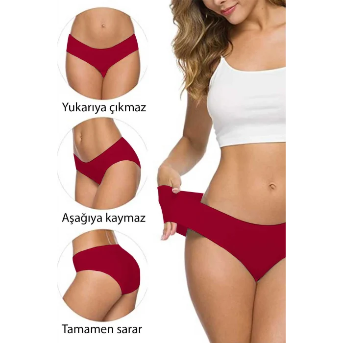 2 Adet Kadın Dikişsiz Lazer Kesim Esnek İz yapmayan Külot S5