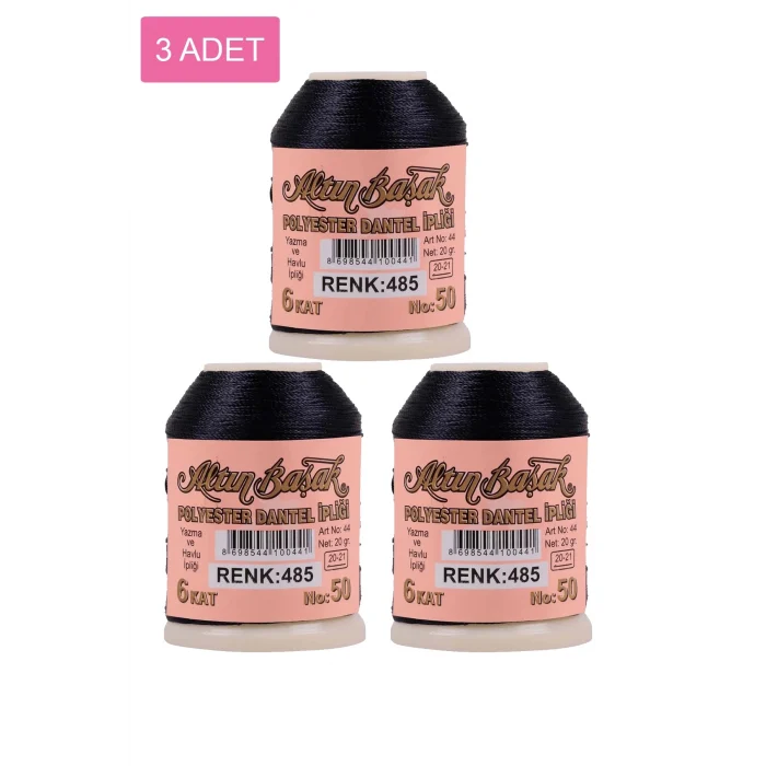 3 Adet Altınbaşak Oya ve Dantel İpi 20 gr - Royaleks - No: 485