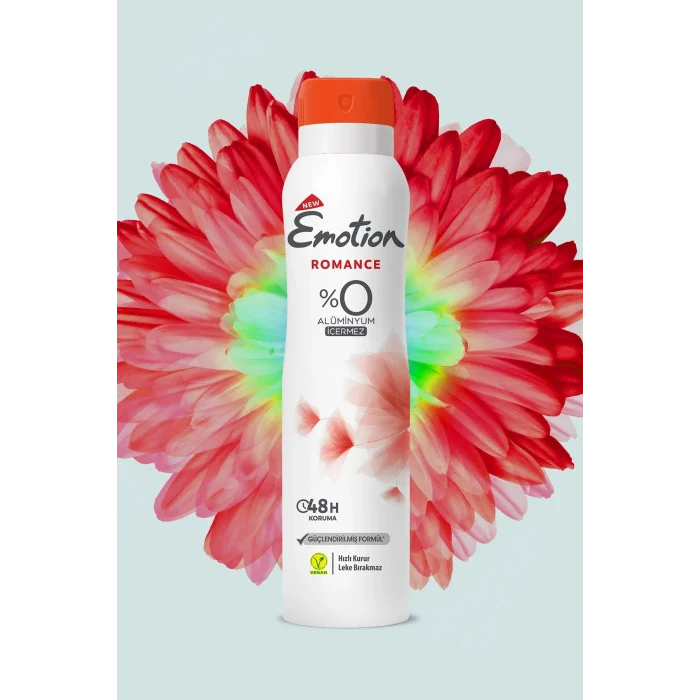 3 Adet Emotion Romance Kadın Vegan Deodorant 150 Ml Hızlı Kurur, Leke Bırakmaz
