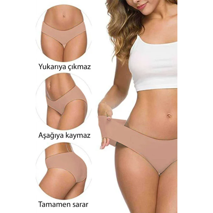 5 Adet Kadın Dikişsiz Lazer Kesim Esnek İz yapmayan Külot S2