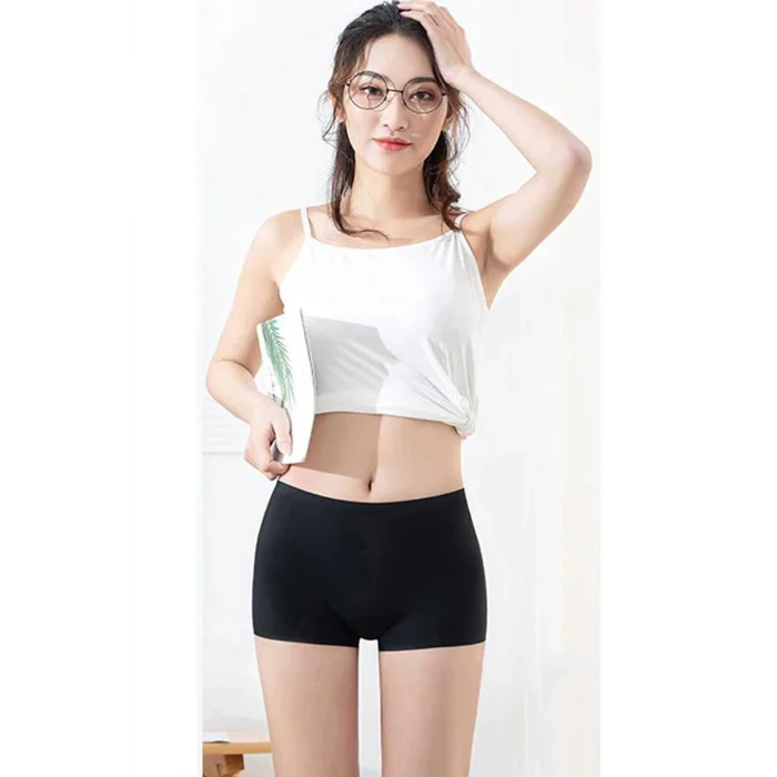 6 Adet Kadın Dikişsiz Görünmez İz Yapmaz Mini Şort Boxer Siyah Beyaz Ten