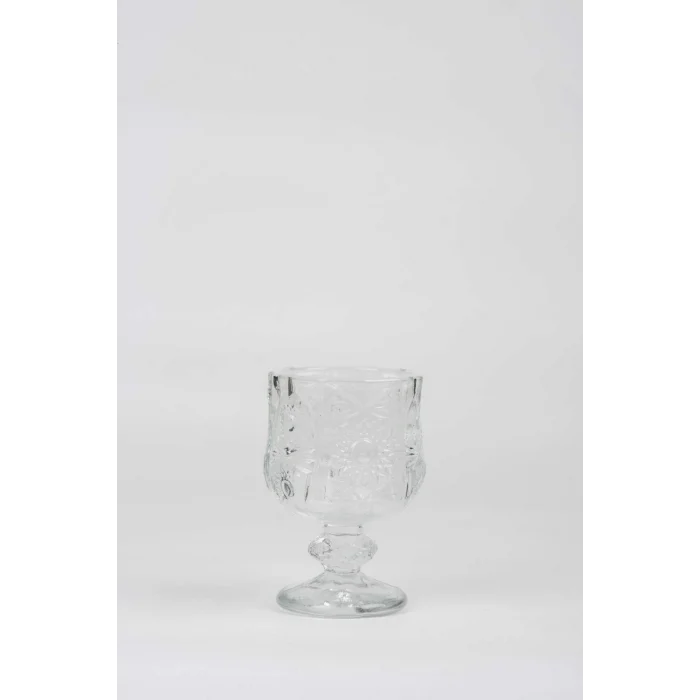 Ayaklı Kahve Yanı Bardağı Kristal Kesim Shot Bardak 7cm x 4 cm 6 Lı Set