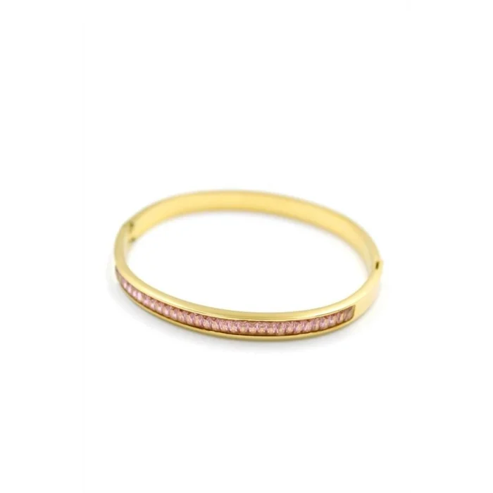 Baget Taşlı Bilezik - Pembe