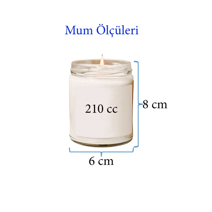 Doğal Özel Seri Kokulu Dekoratif Kavanoz Mum 210 cc - Kar Çiçeği - RYL