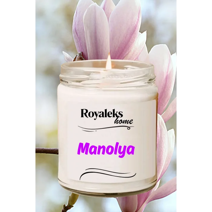 Doğal Özel Seri Kokulu Dekoratif Kavanoz Mum 210 cc - Manolya Esansı - RYL