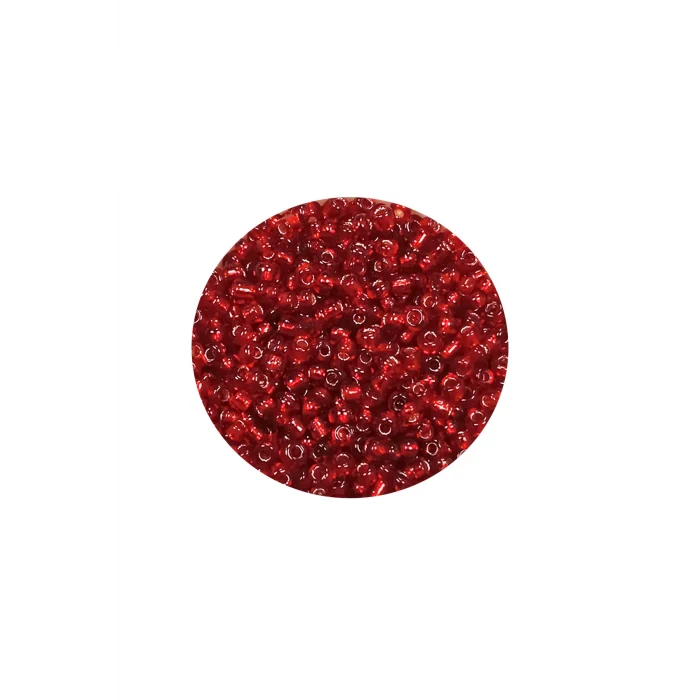 Dökme Cam Kum Boncuk (11/0) 2 mm - 20 Gram -  Şeffaf Koyu Kırmızı - BNC015