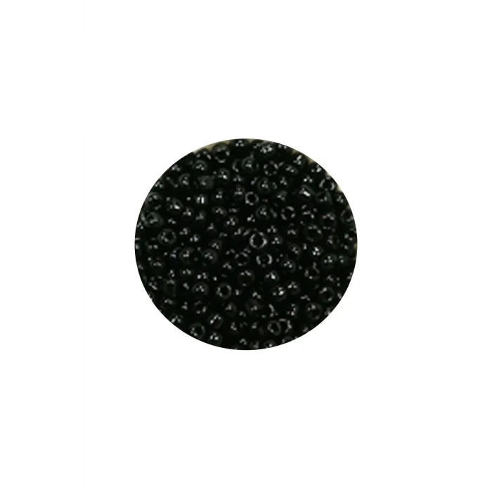 Dökme Cam Kum Boncuk (11/0) 2 mm - 20 Gram -  Siyah - BNC010