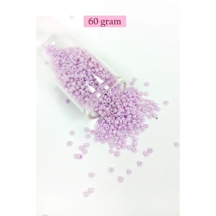 Dökme Cam Kum Boncuk (11/0) 2 mm - 60 Gram -  Açık Pembe - BNC043