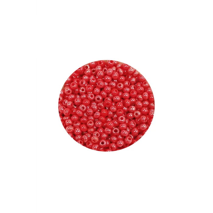 Dökme Cam Kum Boncuk (11/0) 2 mm - 60 Gram -  Kırmızı - BNC039