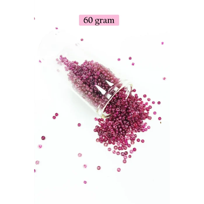 Dökme Cam Kum Boncuk (11/0) 2 mm - 60 Gram -  Mor - BNC040