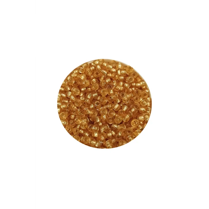 Dökme Cam Kum Boncuk (11/0) 2 mm - 60 Gram -  Şeffaf Altın - BNC062