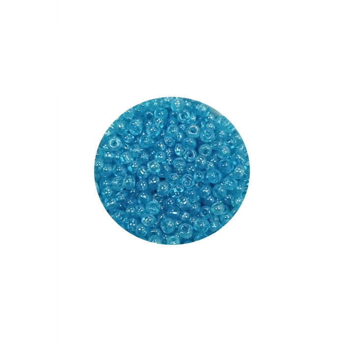 Dökme Cam Kum Boncuk (11/0) 2 mm - 60 Gram -  Şeffaf Camgöbeği - BNC058