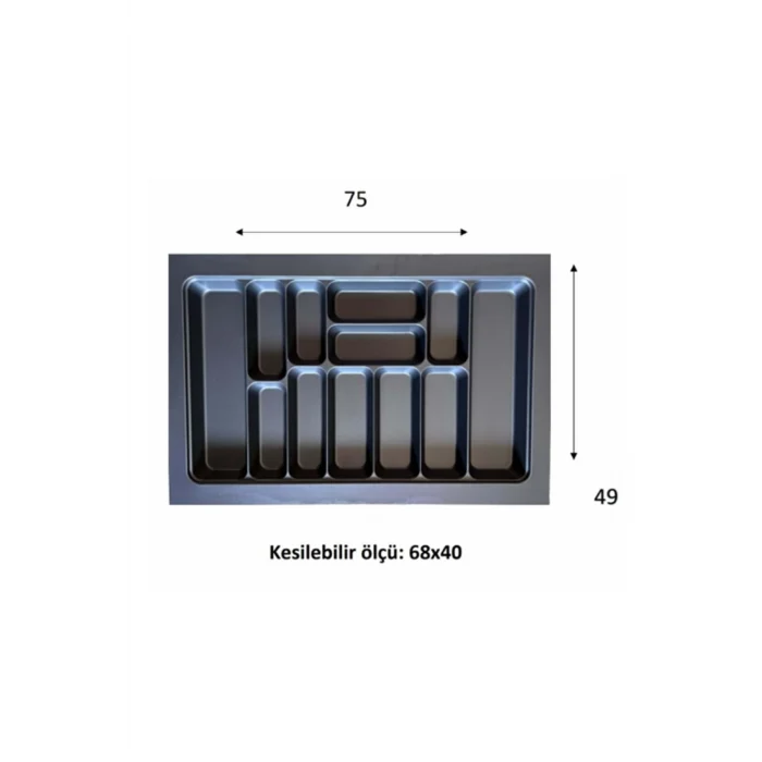 Eko Modüler Kaşıklık 76x49 Cm Antrasit Royaleks-70096