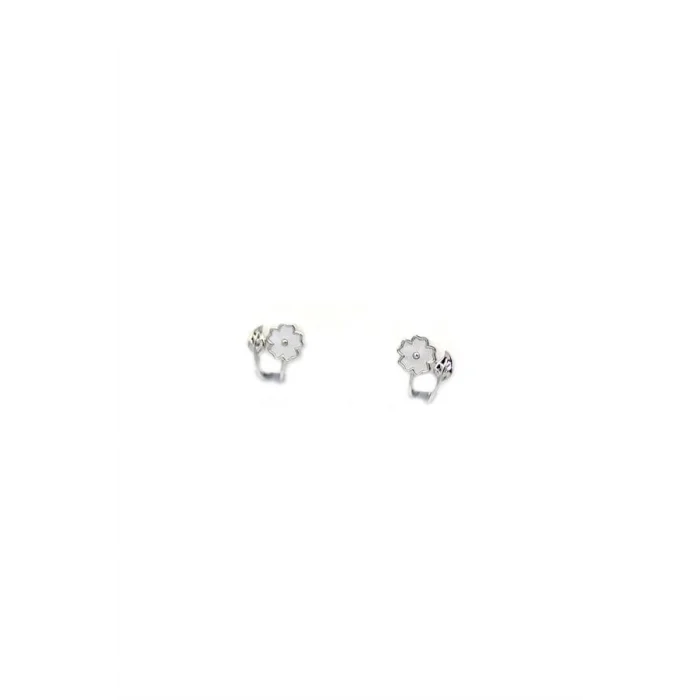 Gümüş İğneli Çiçek Küpe - Gümüş