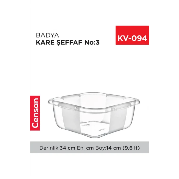 Kare Şeffaf Badya 1 Adet 3 No Royaleks-E166