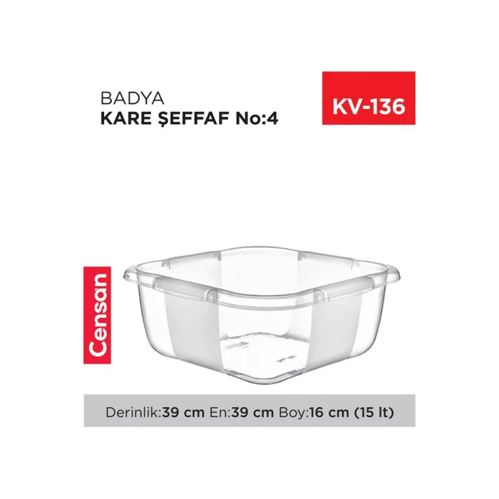 Kare Şeffaf Badya 1 Adet 4 No Royaleks-E167