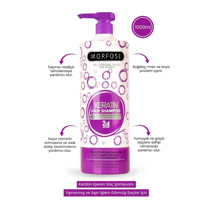 Keratin Şampuan 1000 ML - Besleyici Koruyucu Etki