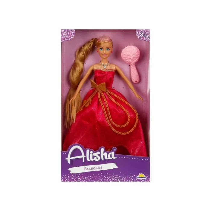 Mey İthalat® 0835 -RST-SIS-MNK Prenses Uzun Saçlı Aksesuarlı Bebek Set 29 cm 3renk