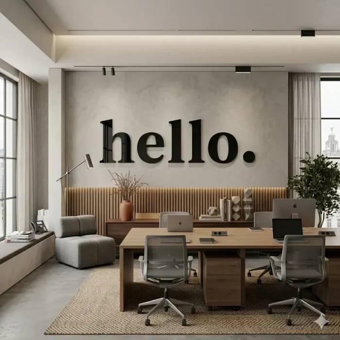 Mey İthalat® 100x35 cm Dev Boy hello. Yazılı Kırılmaz Pleksi Ayna - Premium Ofis ve Villa Antre Dekoru