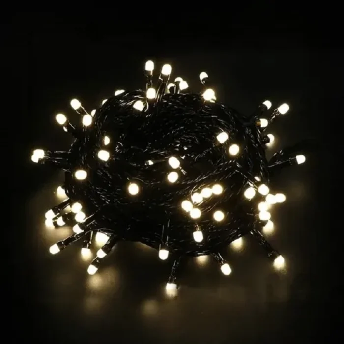 Mey İthalat® 10m 100 Led Boncuk Lamba Gün Işığı Siyah Kablo