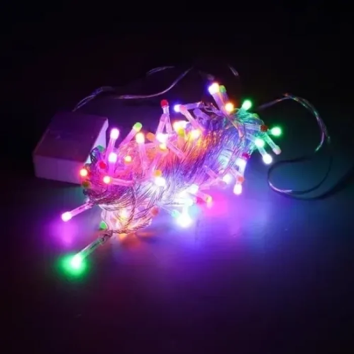 Mey İthalat® 10m 100 LED Damla Uçlu Kırmızı Işık Şeffaf Kablo