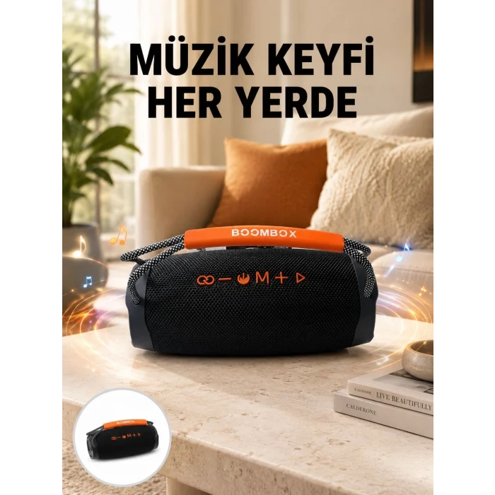 Mey İthalat® 10W Çift Çıkış Güçlü Bluetooth Hoparlör Eller Serbest Yeni Nesil