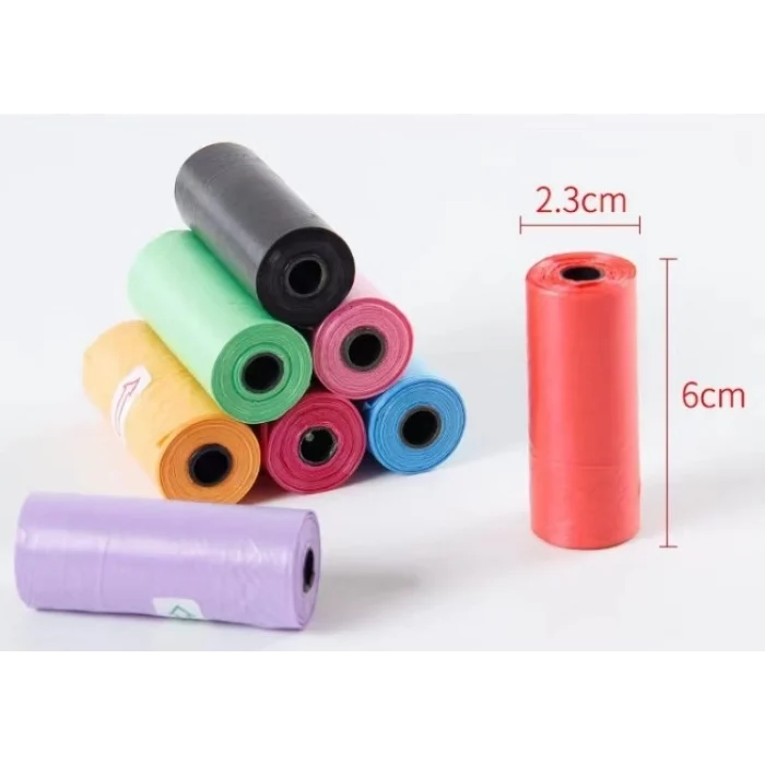 Mey İthalat® 12 li Köpek Dışkı Poşet Düz Renkli Set