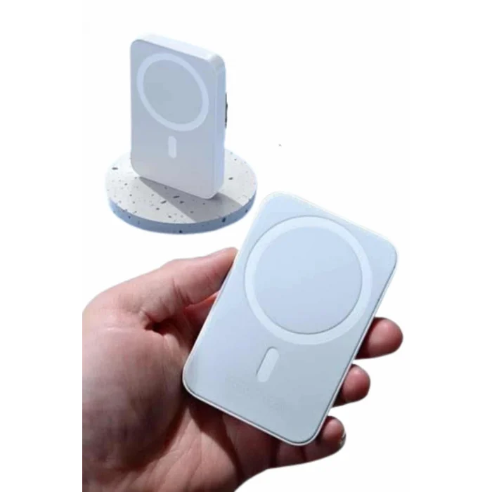 Mey İthalat® 15W MagSafe Uyumlu Manyetik Kablosuz Powerbank 5000 mAh