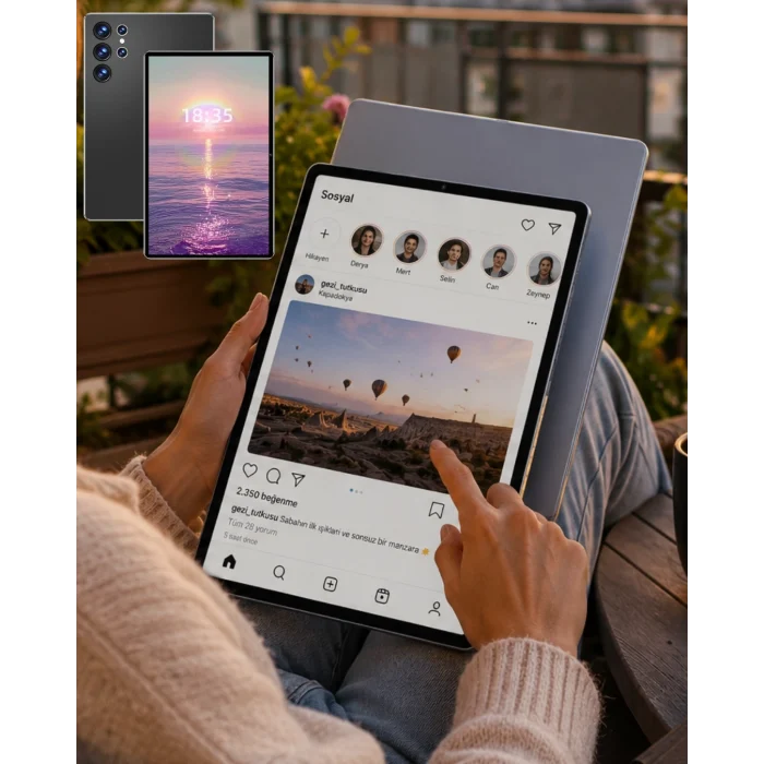 Mey İthalat® 16GB RAM 1TB Tablet PC Klavyeli Kılıflı Kalemli Tablet Seti