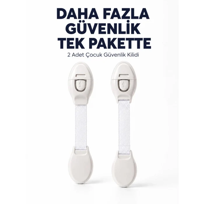 Mey İthalat® 2 Adet Güçlü Yapışkanlı Çocuk Güvenlik Kilidi