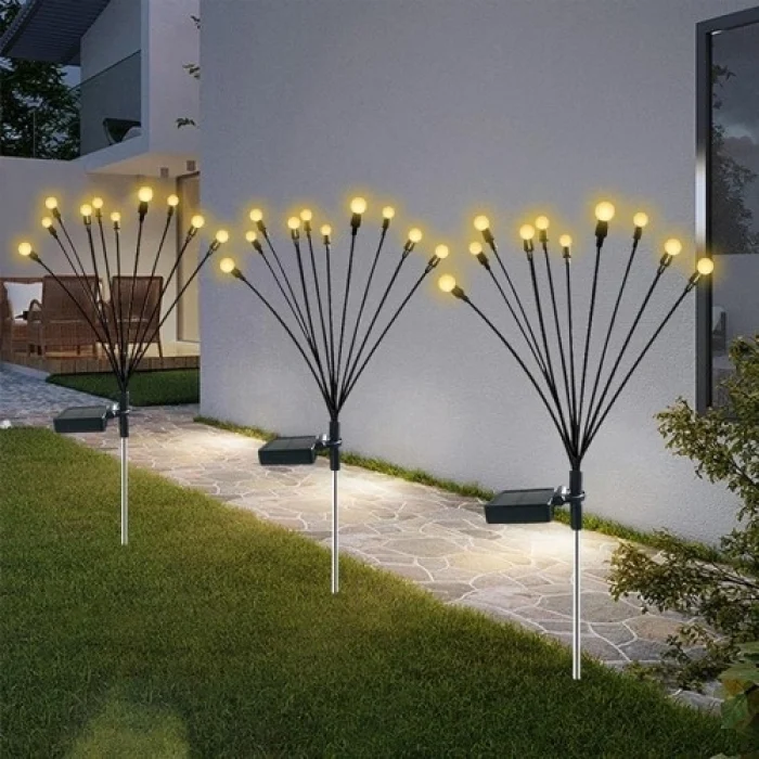 Mey İthalat® 2li Solar Bahçe Aydınlatması 10 Ledli 2 Modlu Gün Işığı
