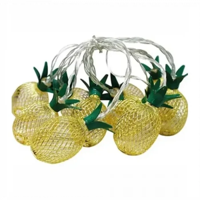 Mey İthalat® 2 Metre 10 LED Pilli 2 Kademeli Ananas Led Işık