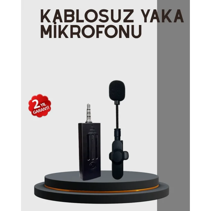 Mey İthalat® 20 Metre Menzilli Kablosuz Yaka Mikrofonu Gürültü Engelleyici