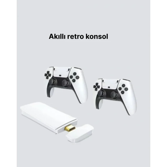 Mey İthalat® 20.000 Yüklü Oyunlu Kablosuz Retro Oyun Konsolu 4K Destekli