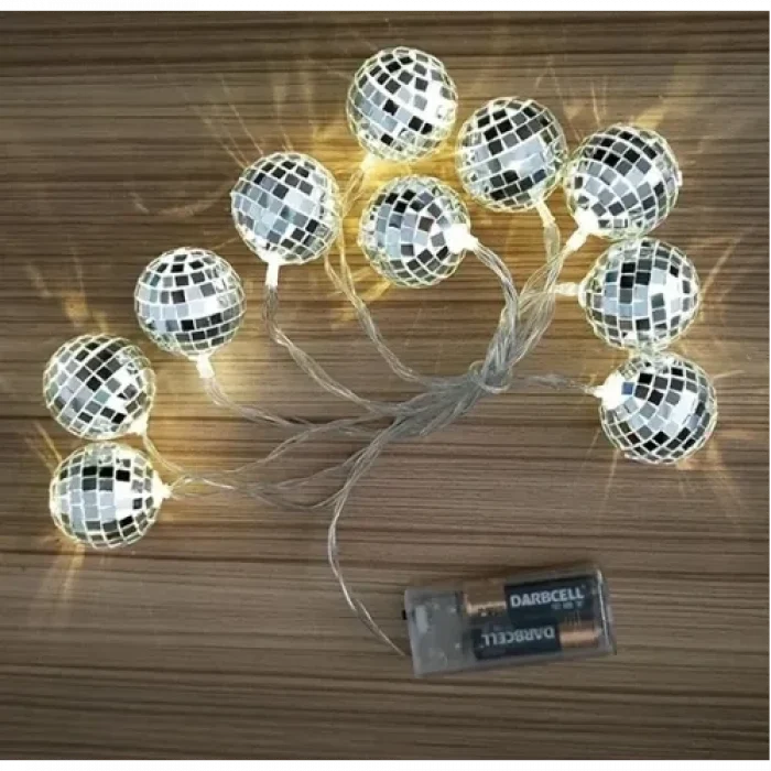 Mey İthalat® 2m 10 LED Pilli Disko Toplu Işık