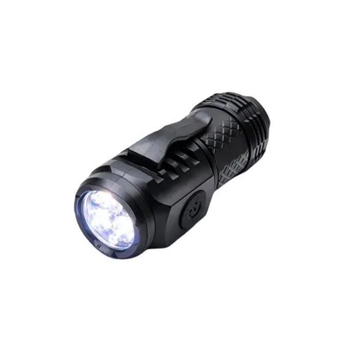 Mey İthalat® 3 LED El Feneri 5 Modlu Güçlü Aydınlatma ve Metal Klipsli