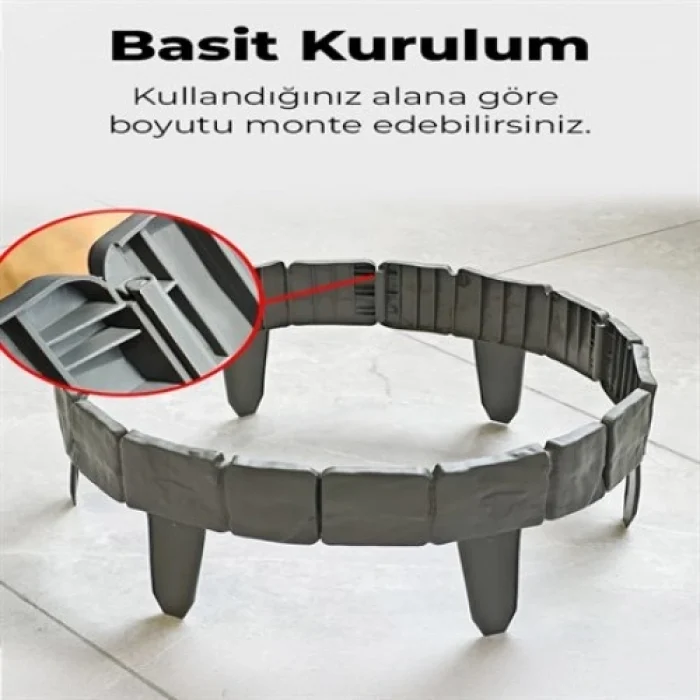Mey İthalat® 3LÜ TAŞ GÖRÜNÜMLÜ BAHÇE ÇİTİ